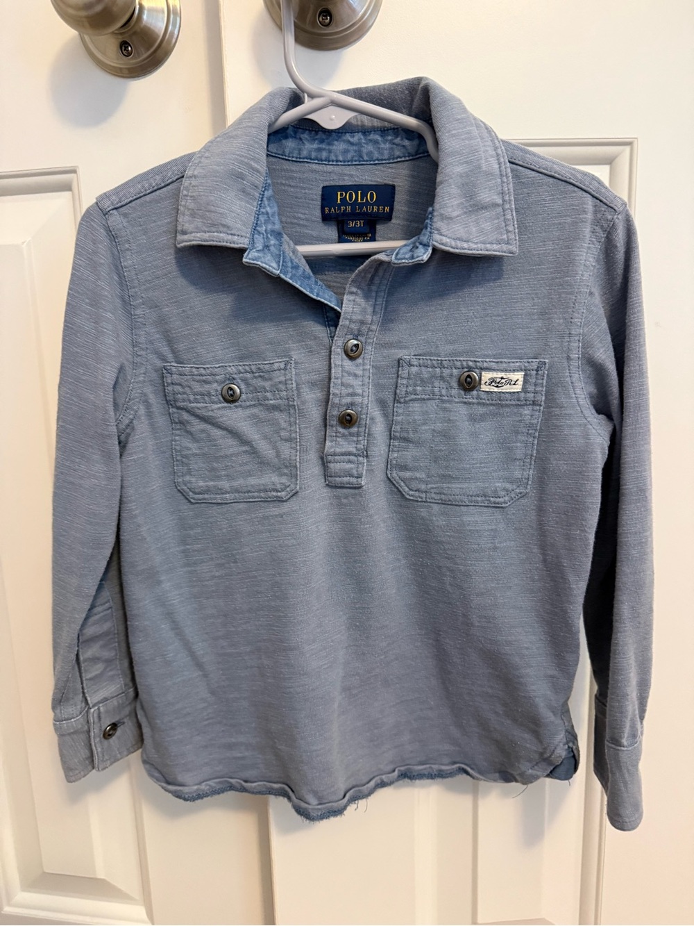 Polo Ralph Lauren Toddler Boy Blue Long Sleeve Shirt Size 3T